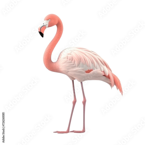 Cartoon Flamingo PNG Cutout, Generative AI
