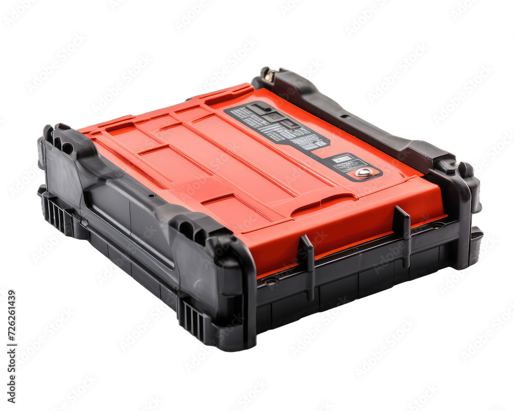 Big Red Battery isolated on white background. Auto parts Battery on png transparent background Big Red Battery isolated on white background. Auto parts Battery on png transparent background