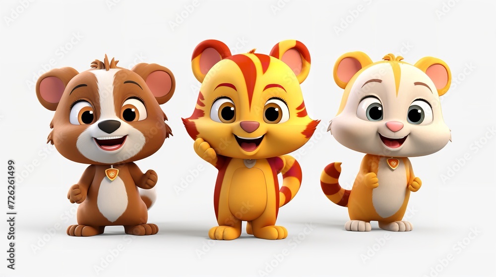 Cutout Set of 3 Cartoon Animal Toys Characters
Cutout Set of 3 Cartoon Animal Toys Characters