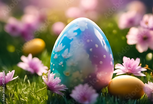 AI Generative illustration of a traditional Easter holiday design scene