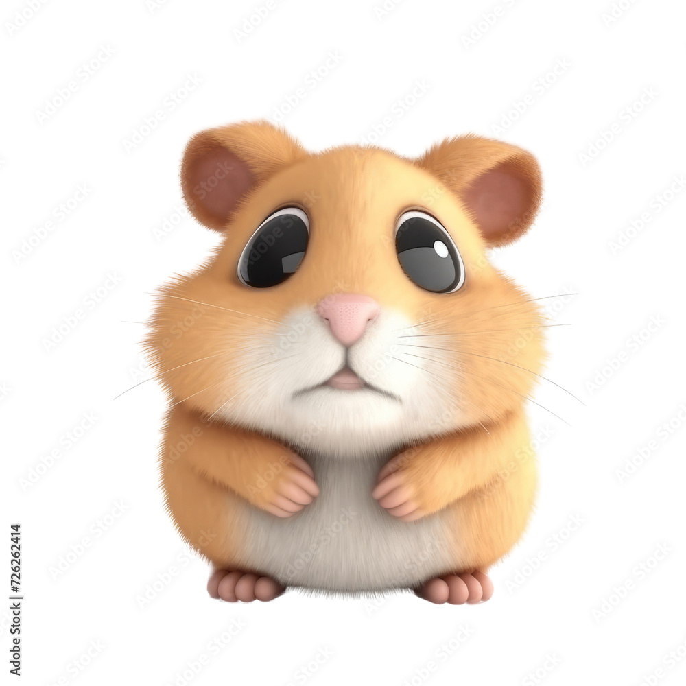 Cartoon Hamster PNG Cutout, Generative AI