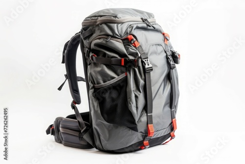 Hiking survival backpack. Sport summer trip travel vacation. Generate Ai