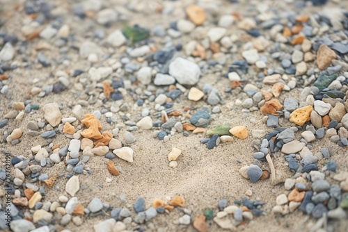 close-up of gravel in soil mix on a rocky hill