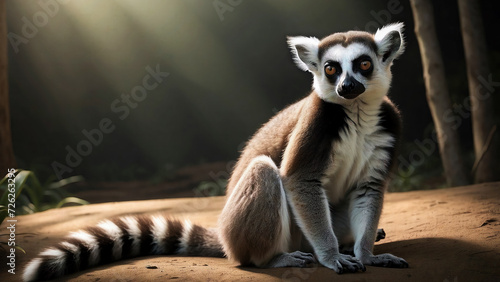 Cute lemur high quality background photo