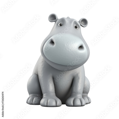 Cartoon Hippopotamus PNG Cutout  Generative AI