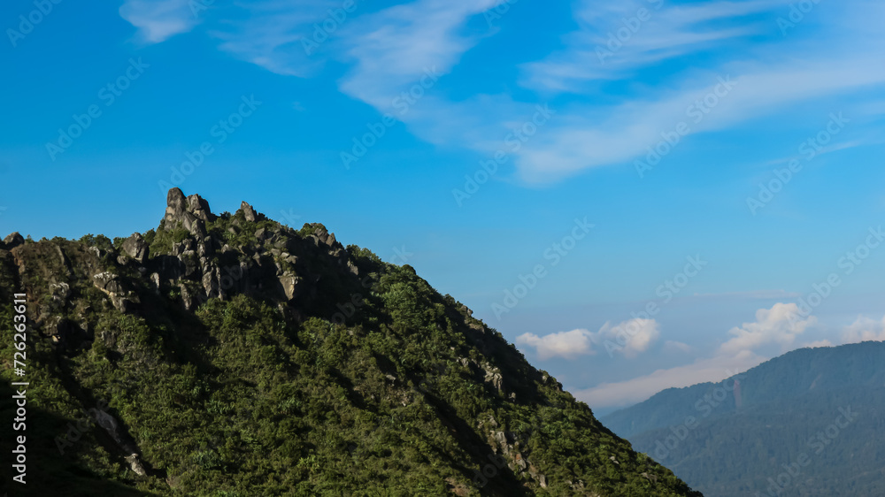 the peak of Mount Sibayak 