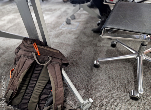 Obraz na plátně forgotten backpack in the office