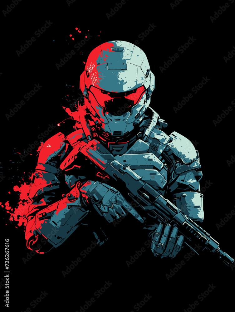 graphic vetor cyborg soldier for tshirt graphic vetor cyborg soldier for tshirt
