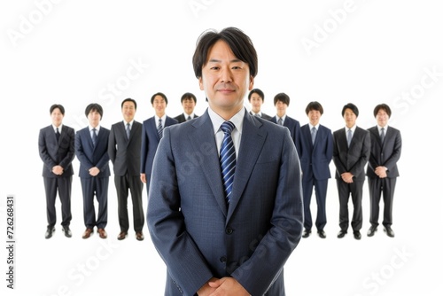 日本人の男性会社員のグループ・チームのイメージ（チームワーク・仲間・全社） photo