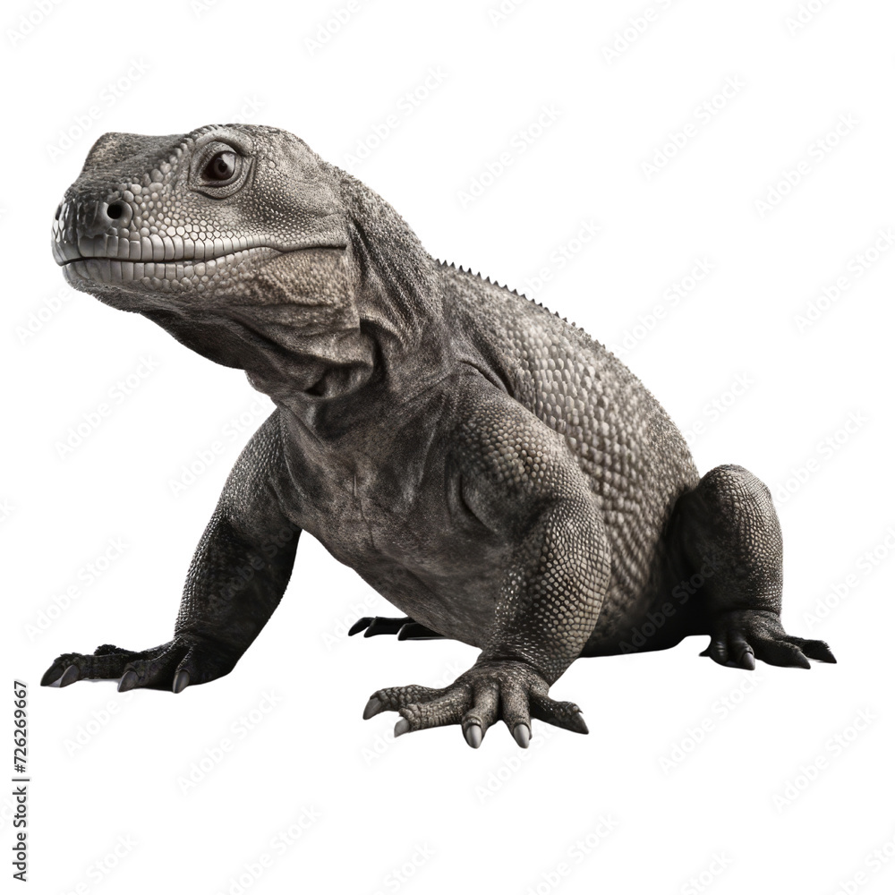 Obraz premium Cartoon Komodo Drag PNG Cutout, Generative AI