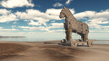Trojanisches Pferd am Strand von Troja