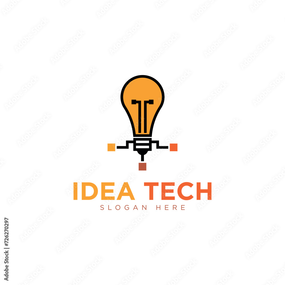 Innovative Idea Tech Bulb Logo Design Innovative Idea Tech Bulb Logo Design