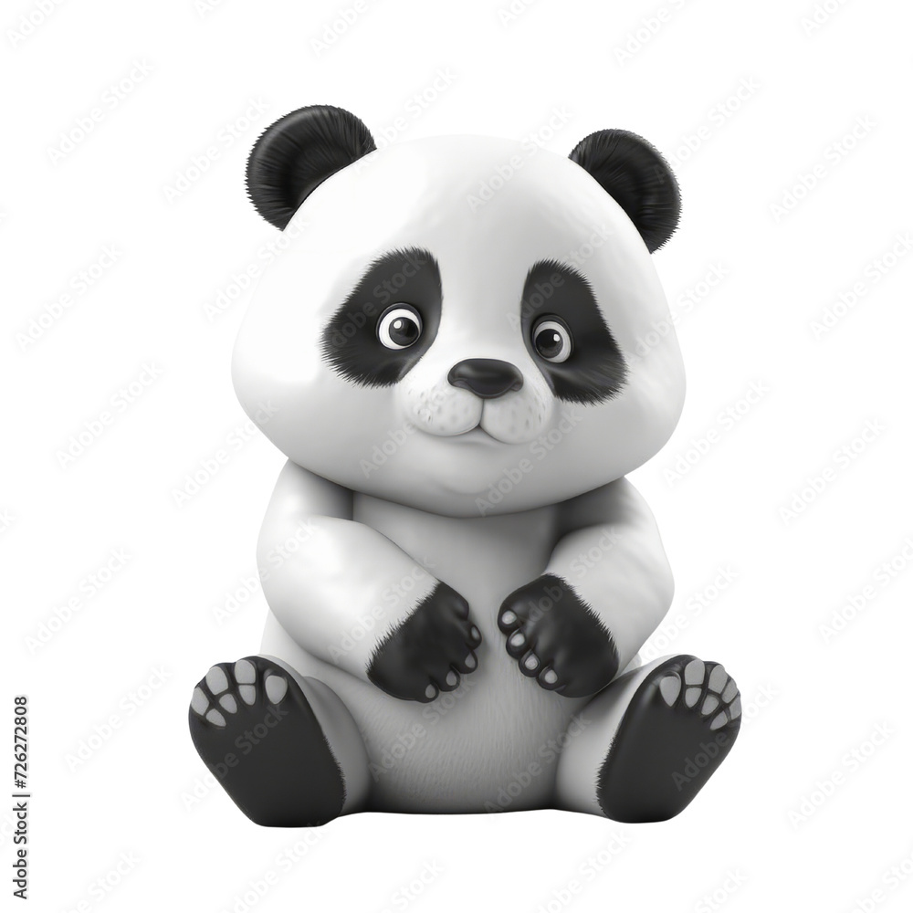 Cartoon Panda PNG Cutout, Generative AI Cartoon Panda PNG Cutout, Generative AI