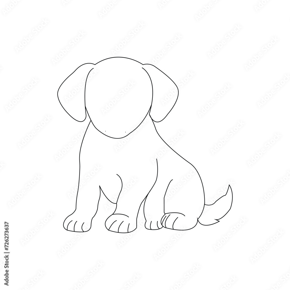 Fototapeta premium Simple dog outline vector isolated on white background.