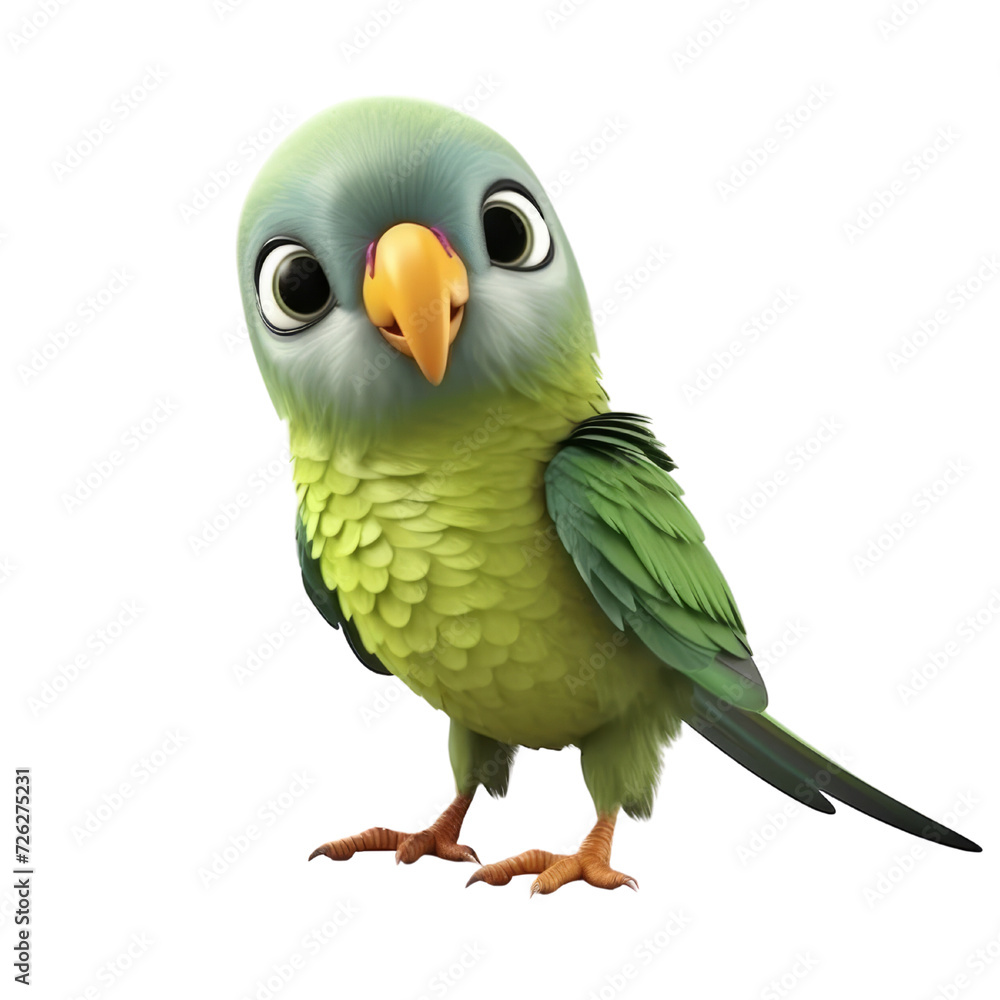 Cartoon Parakeet PNG Cutout, Generative AI Cartoon Parakeet PNG Cutout, Generative AI