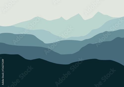 landscape mountains, vector illustration for background design. © Fajarhidayah11