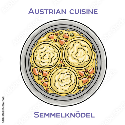 Semmelknödel  are a traditional Bavarian dish made from stale bread rolls, onions, eggs, and milk