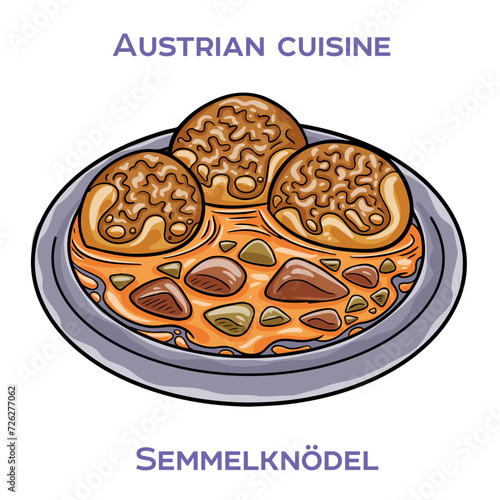 Semmelknödel  are a traditional Bavarian dish made from stale bread rolls, onions, eggs, and milk