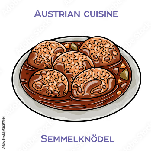 Semmelknödel  are a traditional Bavarian dish made from stale bread rolls, onions, eggs, and milk