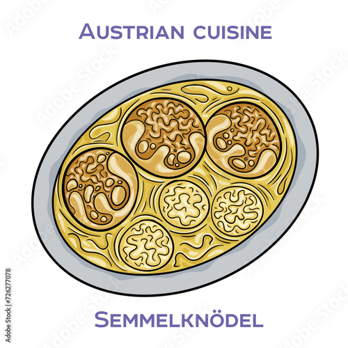 Semmelknödel  are a traditional Bavarian dish made from stale bread rolls, onions, eggs, and milk