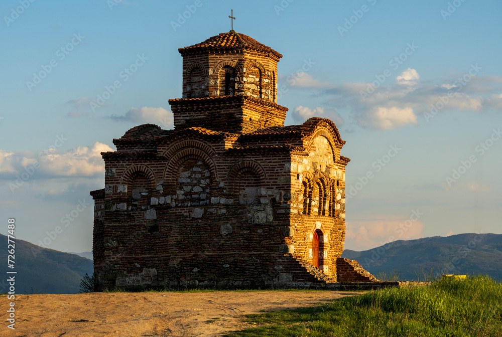 Obraz premium Old Latin church or the Church of the Holy Trinity of Rusalia in Gornji Matejevac, on the Metoh hill above Nis, Serbia