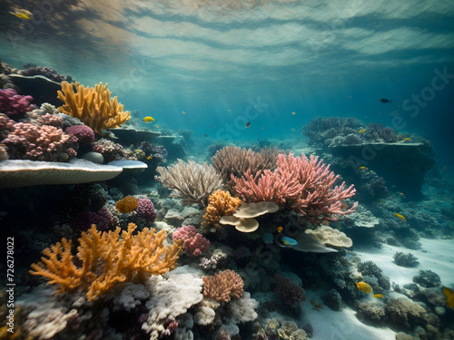 Vibrant Underwater Symphony: Exploring the Depths of Aquatic Life in the Coral Reef © PetrovMedia