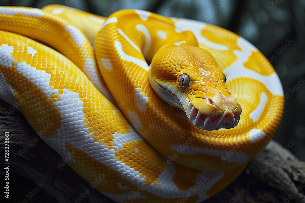 Naklejka premium Close up of Golden Python