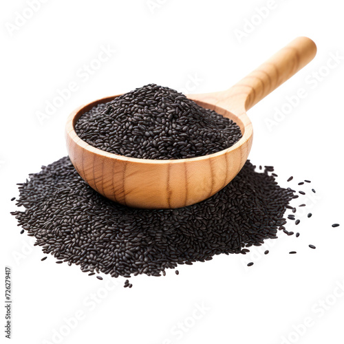 A pinch of black sesame seeds on transparency background PNG