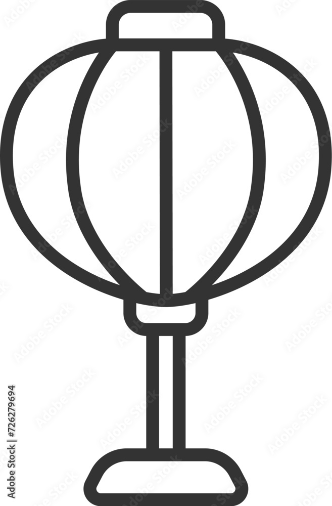 ひな祭りの、ぼんぼりのアイコン(線画)のイラスト ひな祭りの、ぼんぼりのアイコン(線画)のイラスト