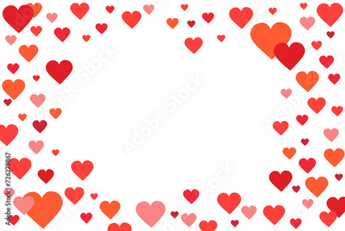 Colorful Background with Heart Confetti. Vector illustration