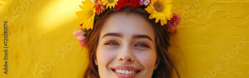 Woman Wearing Flower Crown