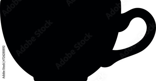 Silhouette of Tea Cup Icon. Vector Illustration.