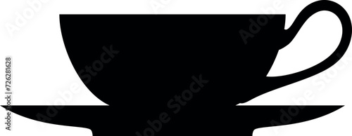 Silhouette of Tea Cup Icon. Vector Illustration.