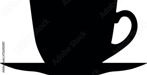 Silhouette of Tea Cup Icon. Vector Illustration.