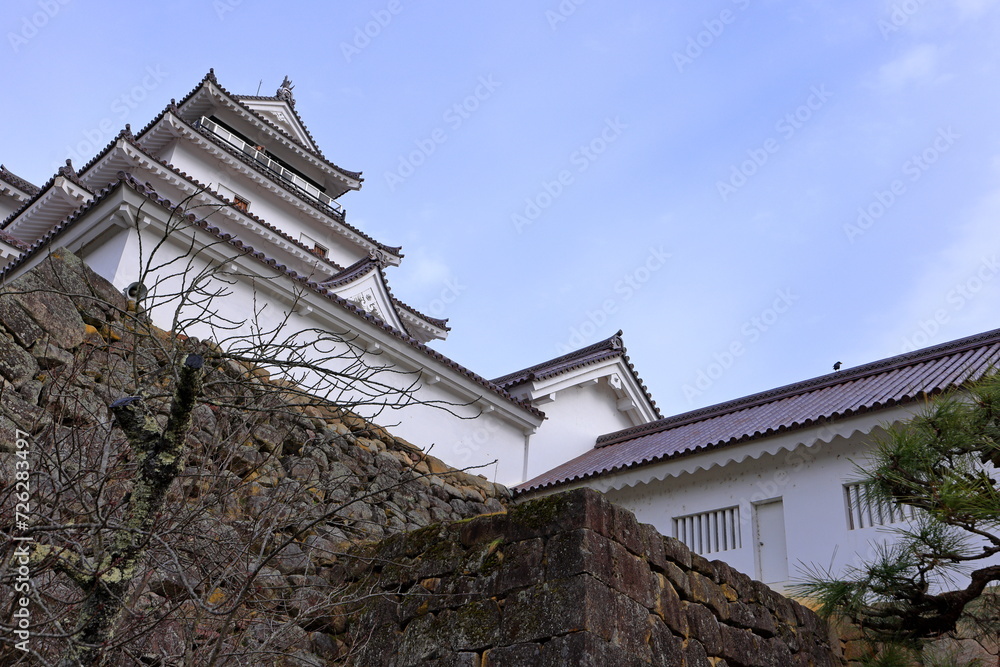 Tsuruga Castle (Wakamatsu castle) a concrete replica of 14th-century castle at Otemachi, Aizuwakamatsu, Fukushima, Japan Tsuruga Castle (Wakamatsu castle) a concrete replica of 14th-century castle at Otemachi, Aizuwakamatsu, Fukushima, Japan