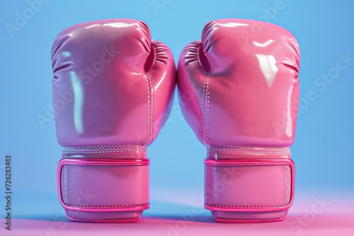 BREAST CANCER conpect, Pink female boxing gloves, Women health care support symbol © Atchariya63