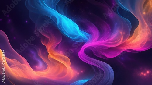 Wavy Abstract lines wallpaper, abstract glowing gradient aura fluid lines 