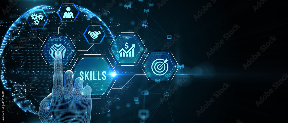 Coach motivation to skills improvement. Education concept. Training. Leadership skills. Human abilities. 3d illustration Coach motivation to skills improvement. Education concept. Training. Leadership skills. Human abilities. 3d illustration