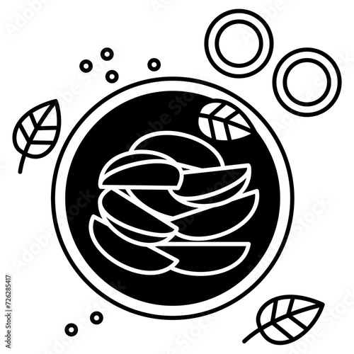 Potato wedges glyph and line vector illustration