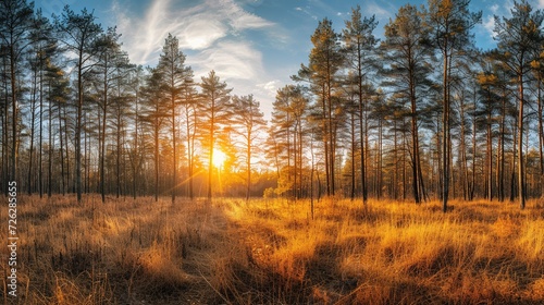 Wallpaper Mural Panorama of the  beautiful Pine Forest Torontodigital.ca