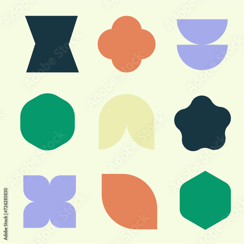 Formes vectorielles geometriques abstraites minimalistes illustration icône logo