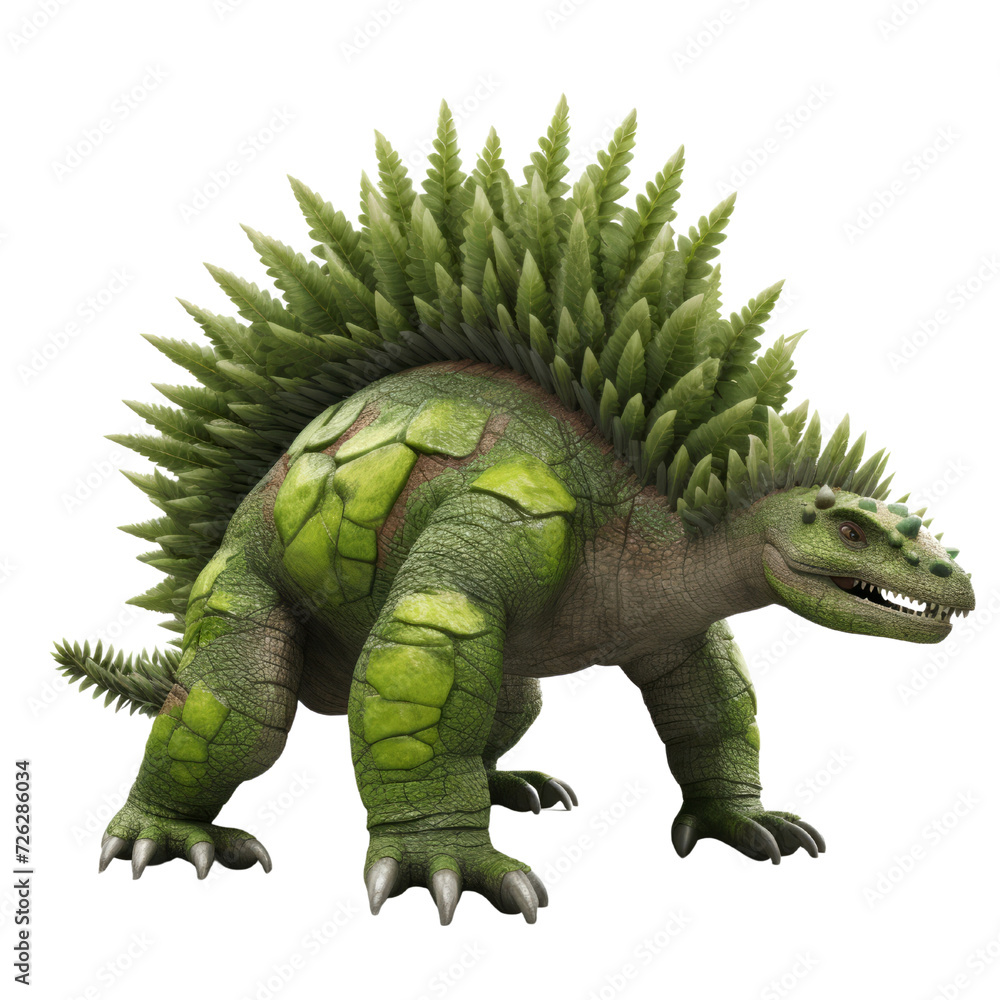 Fototapeta premium Cartoon Stegosaurus PNG Cutout, Generative AI
