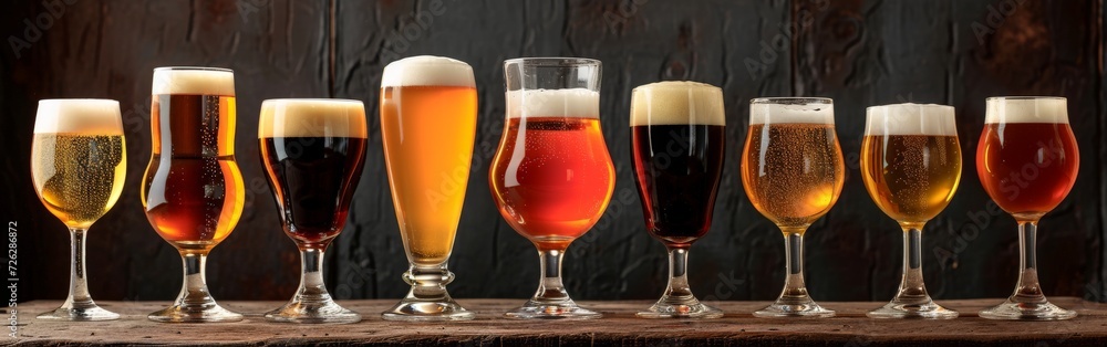 Assorted Beers in a Row Assorted Beers in a Row