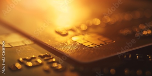 Plastic card close up