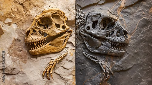 A sidebyside comparison of two fossils one dated using radiometric dating and the other using stratigraphy showing how both ods can be used together to determine a more accurate photo