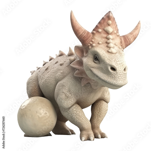 Cartoon Triceratops PNG Cutout, Generative AI © sulthan