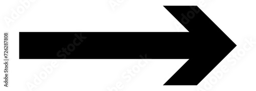 Black arrow pointing right. Vector illustration