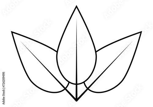 Icono de tres hojas en fondo blanco.