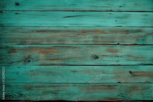 Old brown turquoise wooden background. Natural wood in grunge style