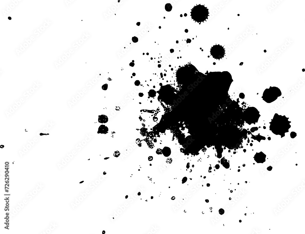 black ink dropped splatter splash on white background black ink dropped splatter splash on white background